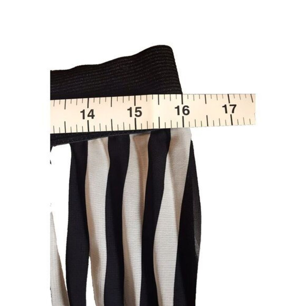 Vintag Lavish Woman's Striped Vertical Pleated Black and White Midi Skirt Size L - Picture 6 of 7